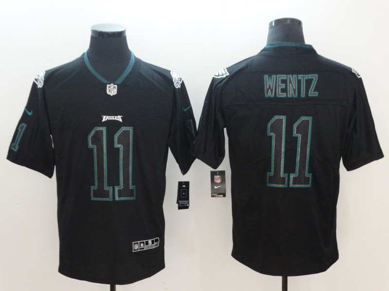 Men's Philadelphia Eagles #11 Carson Wentz Black Jersey